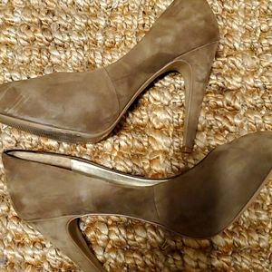 BCBG Generation Suede Brady Gray/Taupe Heels